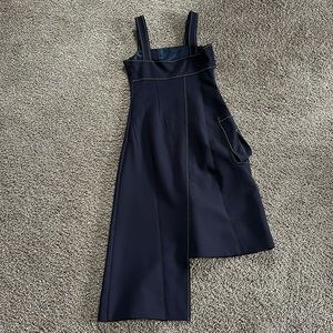 Navy blue asymmetrical A-line dress